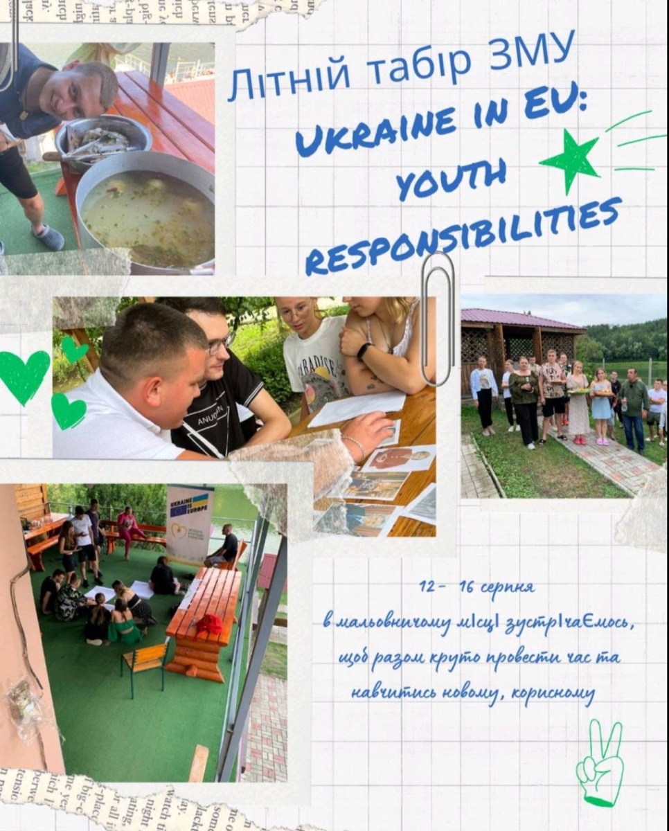 ЛІТНІЙ ТАБІР В РАМКАХ ПРОЄКТУ UKRAINE IN THE EU: YOUTH RESPONSIBILITY ЗА ОРГАНІЗАЦІЇ ГРОМАДСЬКОЇ МОЛОДІЖНОЇ ОРГАНІЗАЦІЇ «ЗЕЛЕНА МОЛОДЬ УКРАЇНИ»